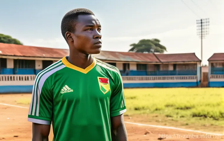 짐바브웨 대표 스포츠 축구 - A group of young Zimbabwean children, aged 8-12, playing football on a dusty, unpaved street in a vi...