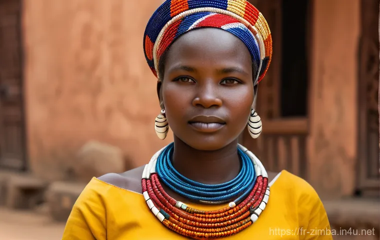 짐바브웨의 전통 보석 디자인 - **Prompt: "A close-up shot of a skilled Zimbabwean artisan's hands, specifically a woman, meticulous...
