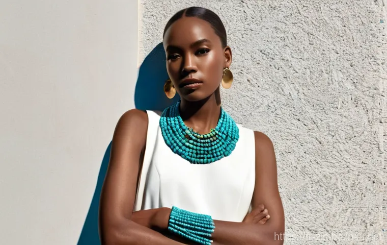 짐바브웨의 전통 보석 디자인 - **Prompt: "A dignified Zimbabwean woman, dressed in elegant, culturally significant Ndebele-inspired...