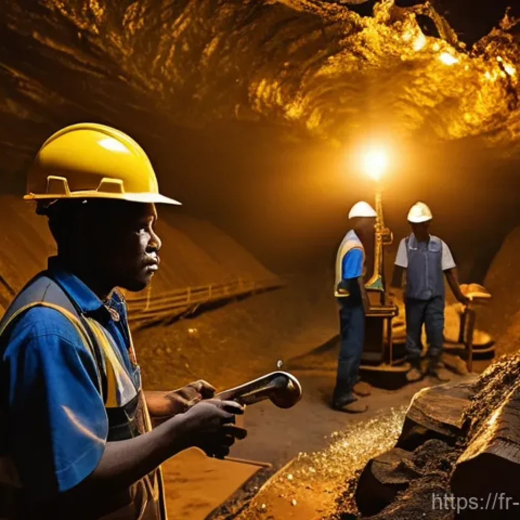 짐바브웨의 주요 수출 품목 - **Prompt: The Luster of Zimbabwean Gold and Platinum**
    "A vibrant, dynamic scene depicting the r...